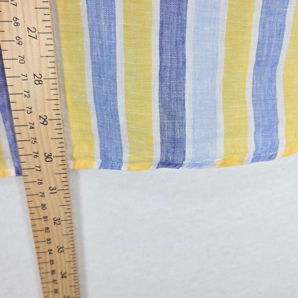 Cotton & Colors Men's Made in Italy Button-Down Linen Striped Long Sleeve Large - Picture 8 of 8